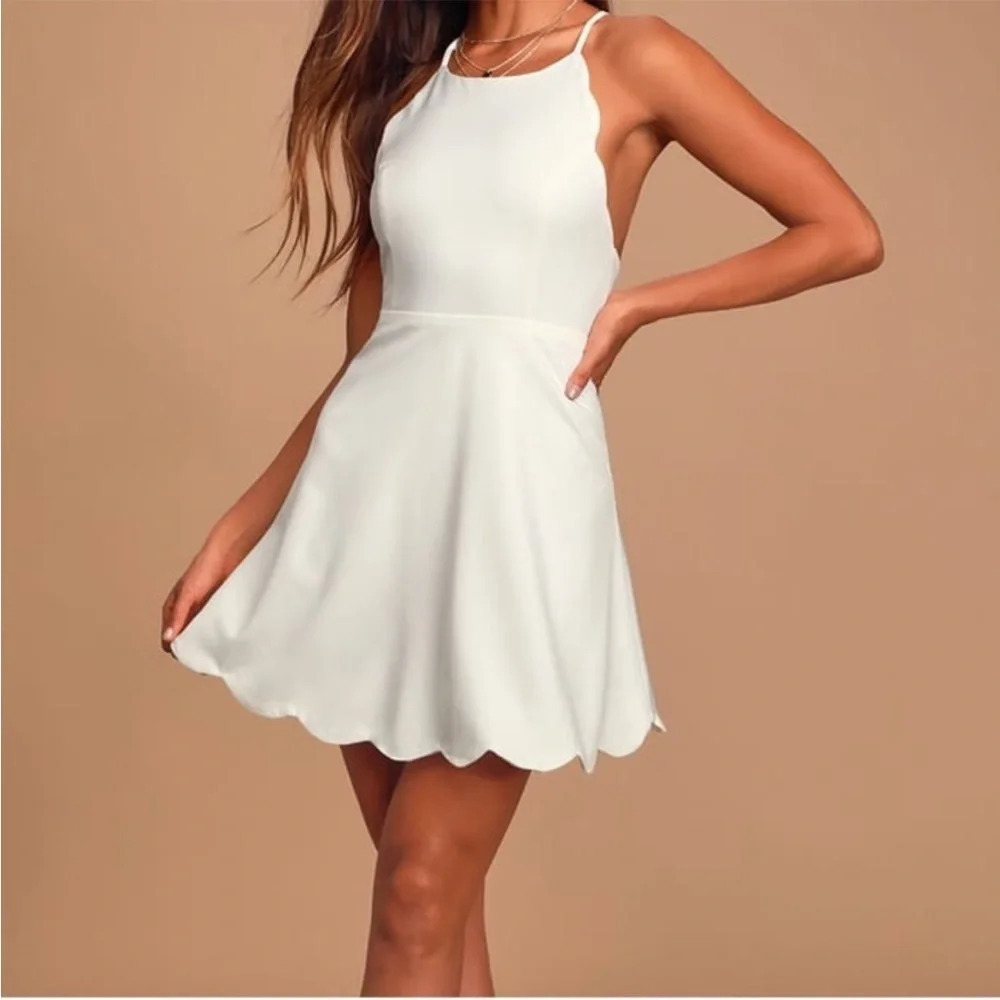 Lulus White Play On Curves Backless Mini Dress